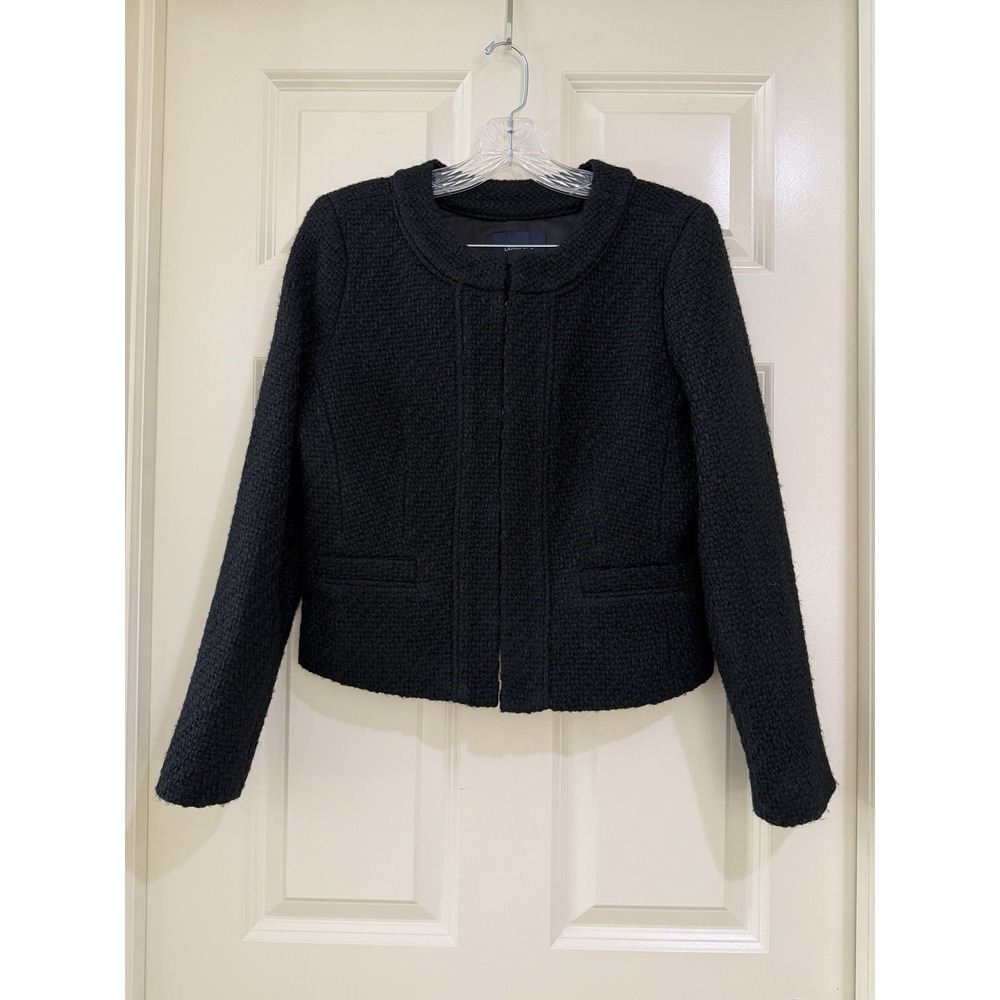 lands end women wool blend jacket blazer size 6P